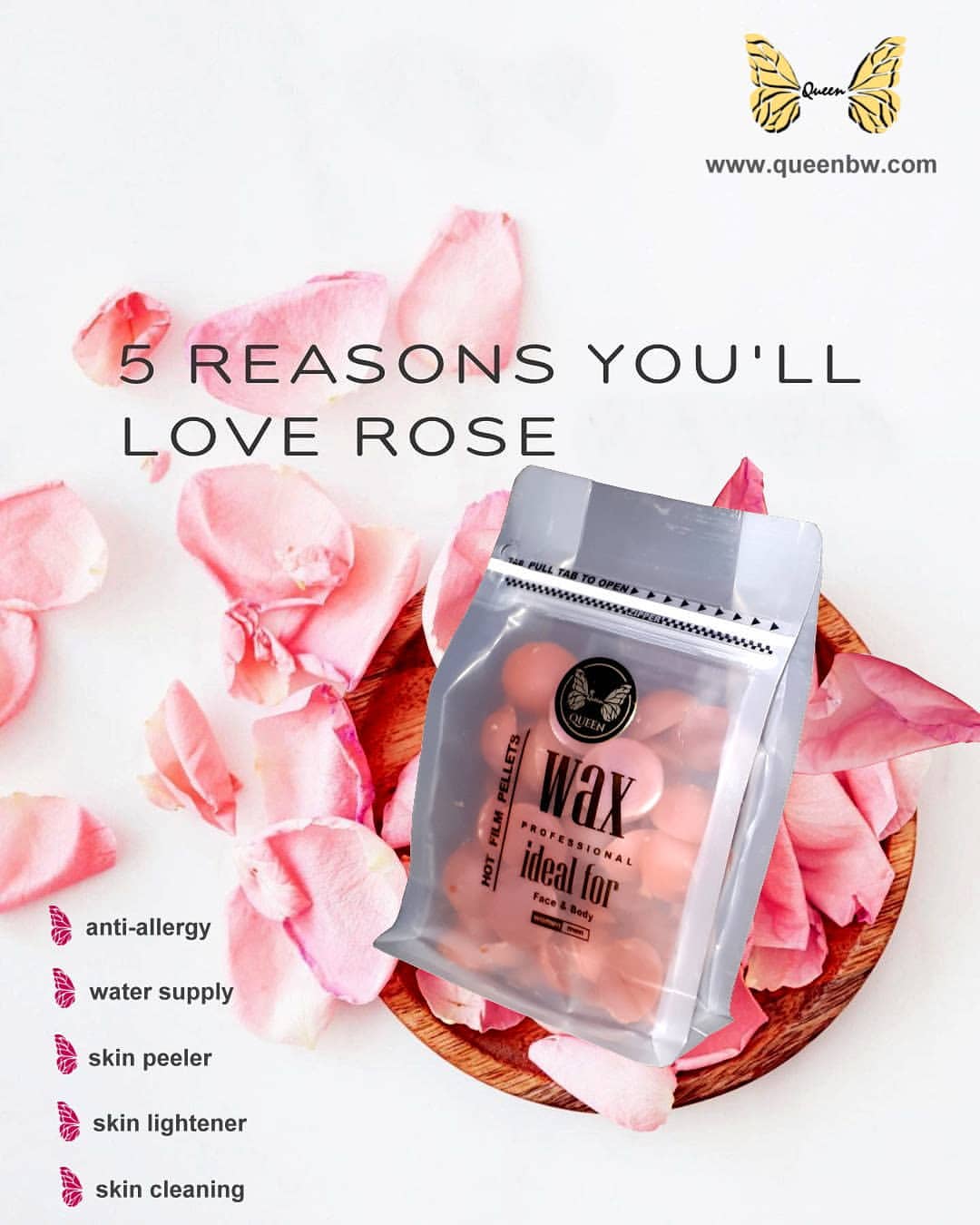 وکس ۲۵۰ گرم رز گلد queen